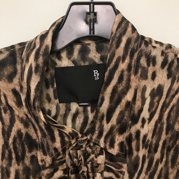 R13 drop neck tuxedo shirt. XXS - Picture 12 of 14